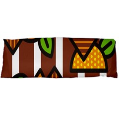 Chocolate Lime Brown Circle Line Plaid Polka Dot Orange Green White Body Pillow Case Dakimakura (two Sides) by Mariart