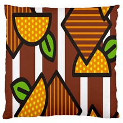 Chocolate Lime Brown Circle Line Plaid Polka Dot Orange Green White Large Cushion Case (two Sides) by Mariart