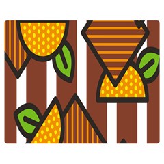 Chocolate Lime Brown Circle Line Plaid Polka Dot Orange Green White Double Sided Flano Blanket (medium)  by Mariart