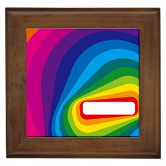 Circle Rainbow Color Hole Rasta Waves Framed Tiles by Mariart