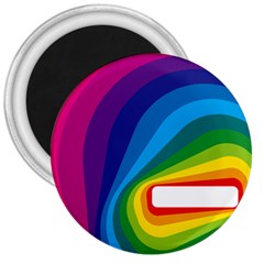 Circle Rainbow Color Hole Rasta Waves 3  Magnets