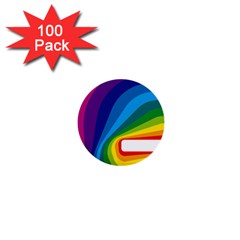 Circle Rainbow Color Hole Rasta Waves 1  Mini Buttons (100 Pack)  by Mariart