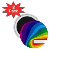 Circle Rainbow Color Hole Rasta Waves 1 75  Magnets (10 Pack)  by Mariart