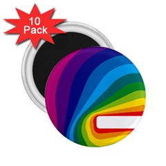 Circle Rainbow Color Hole Rasta Waves 2 25  Magnets (10 Pack)  by Mariart