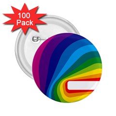 Circle Rainbow Color Hole Rasta Waves 2 25  Buttons (100 Pack) 