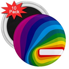 Circle Rainbow Color Hole Rasta Waves 3  Magnets (10 Pack)  by Mariart