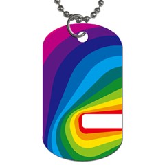 Circle Rainbow Color Hole Rasta Waves Dog Tag (one Side)