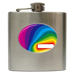 Circle Rainbow Color Hole Rasta Waves Hip Flask (6 Oz) by Mariart