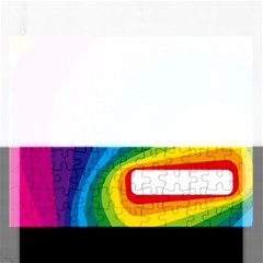 Circle Rainbow Color Hole Rasta Waves Rectangular Jigsaw Puzzl by Mariart