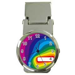 Circle Rainbow Color Hole Rasta Waves Money Clip Watches by Mariart