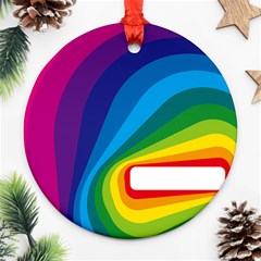 Circle Rainbow Color Hole Rasta Waves Round Ornament (two Sides)