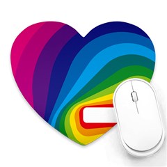 Circle Rainbow Color Hole Rasta Waves Heart Mousepads by Mariart