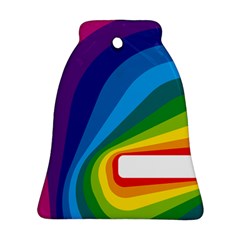 Circle Rainbow Color Hole Rasta Waves Bell Ornament (two Sides)