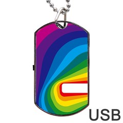 Circle Rainbow Color Hole Rasta Waves Dog Tag Usb Flash (two Sides) by Mariart