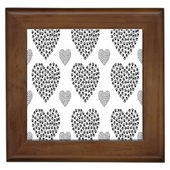 Black Paw Hearts Love Animals Framed Tiles by Mariart