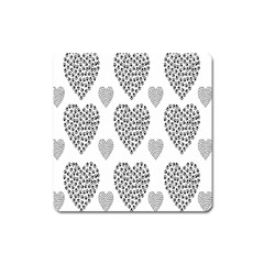 Black Paw Hearts Love Animals Square Magnet by Mariart