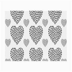 Black Paw Hearts Love Animals Small Glasses Cloth (2-side) by Mariart