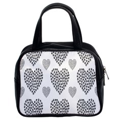 Black Paw Hearts Love Animals Classic Handbags (2 Sides) by Mariart