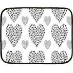 Black Paw Hearts Love Animals Fleece Blanket (Mini) 35 x27  Blanket