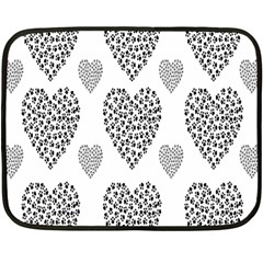 Black Paw Hearts Love Animals Double Sided Fleece Blanket (mini)  by Mariart