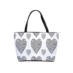 Black Paw Hearts Love Animals Shoulder Handbags by Mariart