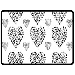 Black Paw Hearts Love Animals Fleece Blanket (large)  by Mariart