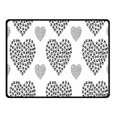 Black Paw Hearts Love Animals Fleece Blanket (small) by Mariart