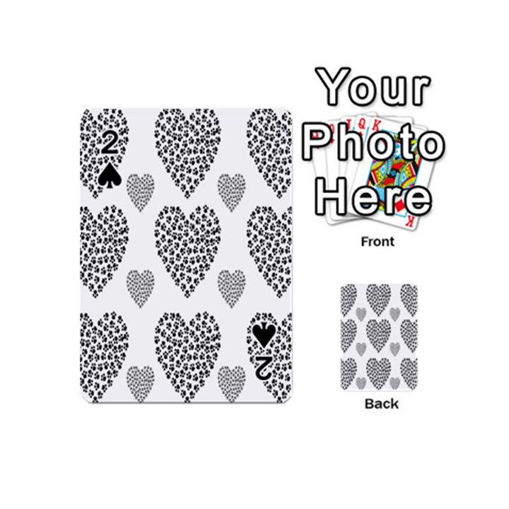 Black Paw Hearts Love Animals Playing Cards 54 (Mini) 