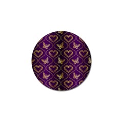 Flower Butterfly Gold Purple Heart Love Golf Ball Marker (4 Pack) by Mariart