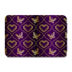 Flower Butterfly Gold Purple Heart Love Plate Mats by Mariart