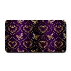 Flower Butterfly Gold Purple Heart Love Medium Bar Mats by Mariart