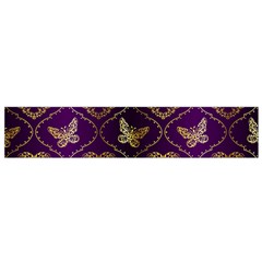 Flower Butterfly Gold Purple Heart Love Flano Scarf (small) by Mariart