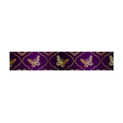 Flower Butterfly Gold Purple Heart Love Flano Scarf (mini) by Mariart