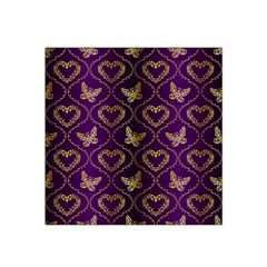 Flower Butterfly Gold Purple Heart Love Satin Bandana Scarf by Mariart