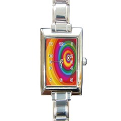 Circle Rainbow Color Hole Rasta Rectangle Italian Charm Watch