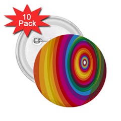 Circle Rainbow Color Hole Rasta 2 25  Buttons (10 Pack)  by Mariart