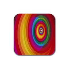 Circle Rainbow Color Hole Rasta Rubber Square Coaster (4 Pack)  by Mariart