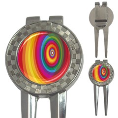 Circle Rainbow Color Hole Rasta 3-in-1 Golf Divots