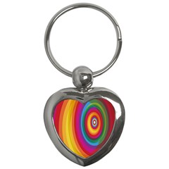 Circle Rainbow Color Hole Rasta Key Chains (heart)  by Mariart