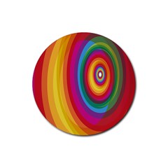 Circle Rainbow Color Hole Rasta Rubber Round Coaster (4 Pack)  by Mariart