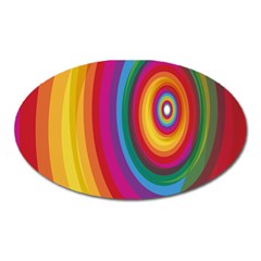 Circle Rainbow Color Hole Rasta Oval Magnet by Mariart