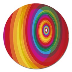 Circle Rainbow Color Hole Rasta Magnet 5  (round) by Mariart