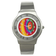 Circle Rainbow Color Hole Rasta Stainless Steel Watch by Mariart