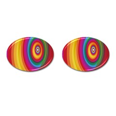 Circle Rainbow Color Hole Rasta Cufflinks (oval) by Mariart