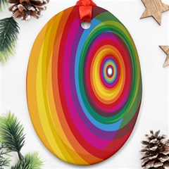 Circle Rainbow Color Hole Rasta Oval Ornament (two Sides) by Mariart