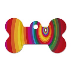 Circle Rainbow Color Hole Rasta Dog Tag Bone (one Side) by Mariart