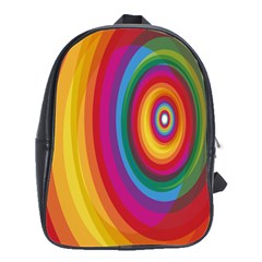 Circle Rainbow Color Hole Rasta School Bags(large)  by Mariart