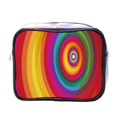 Circle Rainbow Color Hole Rasta Mini Toiletries Bags by Mariart