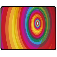 Circle Rainbow Color Hole Rasta Fleece Blanket (medium)  by Mariart