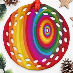 Circle Rainbow Color Hole Rasta Ornament (round Filigree) by Mariart